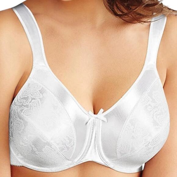 NWT BALI Satin Tracings Comfort Strap Underwire Minimizer Bra in White SZ 40DDD - Picture 1 of 10